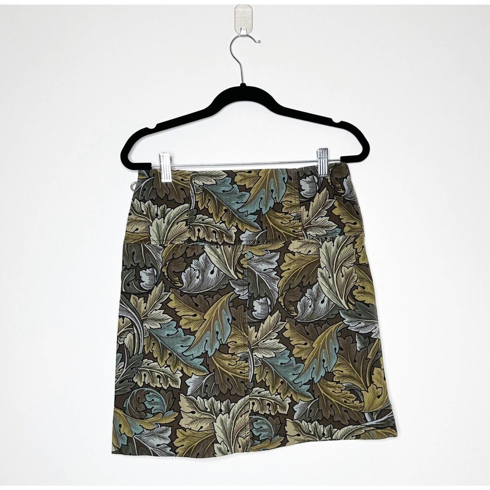 NWT Marc by Marc Jacobs Leaf Print Mini Skirt Women's Elm Brown Multi Size 2 - Picture 4 of 8